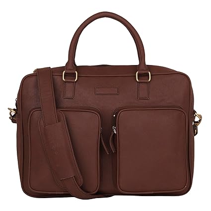 Lapis O Lupo Dual Pocket Men Laptop Bag (Brown)