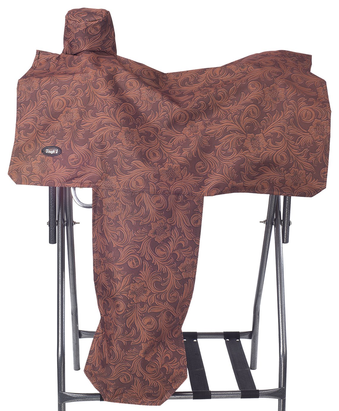 Tough 1 Heavy Denier Nylon Saddle Cover in Prints, Tooled Leather Brown