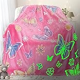 Glow in The Dark Butterfly Blanket for Women/Girls, Butterfly Gifts for Kids 3-12, Soft Blankets for Girls 40"x60"