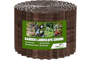 SnugNiture Corrugated Metal Garden Edging 4" x 60', Sturdy Lawn Landscape Edging Border, Fence for Garden, Flower Bed and Yard (Brown)
