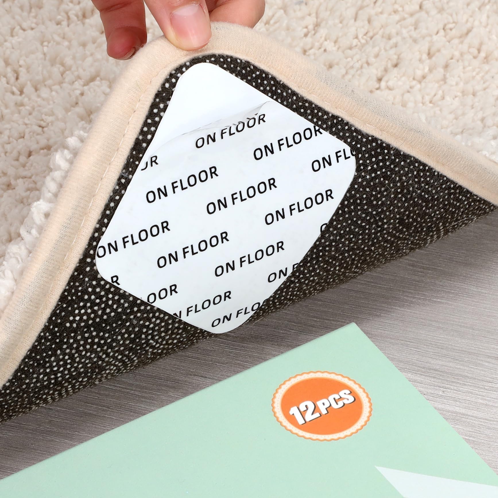 Home Techpro 24 PCS Gripper for Rug for Hardwood Floors, Reusable Under Rug Carpet Tape, Rug Anti Slip Grips for Area Rugs,Non Slip Rug Pads