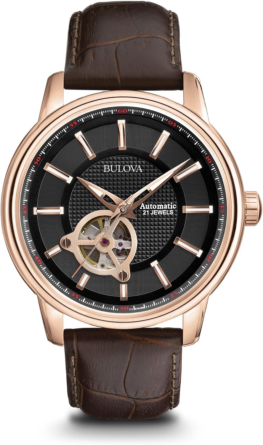 Cinturino Pelle 22mm Per Bulova 96A118 - Pelle Italiana, Fibbia Deployment, Marrone Chiaro