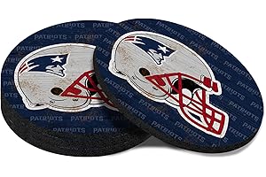 Malogtan Coasters for Drinks，Blue Gray Design Cup Coasters Set of 4 for Tabletop,Coffee Table，Drinking Coaster for Sport Football Fans，Non-Slip Rubber Base - 4 Inches