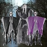 3 Pack Halloween Hanging Skeleton Ghosts Decorations,Scary Outdoor Props | For Haunted House, Indoor/Outdoor Yard &ndash; Creepy Flying Grim Reaper Ghost Decor for Party,Front Door,Garden, Spooky Halloween