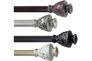 A&F ROD DECOR A&F Rod Décor - Cambria Curtain Rod 1 inch Diameter, 66-120 inch - Satin Nickel