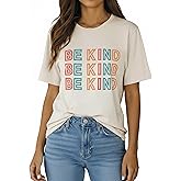 Blooming Jelly Womens Be Kind Shirt Short Sleeve Graphic Tees Loose Fit Tshirts Cute Casual Summer Tops Funny Teacher Outfits