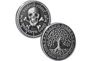 YAKIN SHOP Memento Mori Coin for Daily Stoic Practice EDC Challenge Coin Stoicism Medallion Tree of Life Stoic Reminder