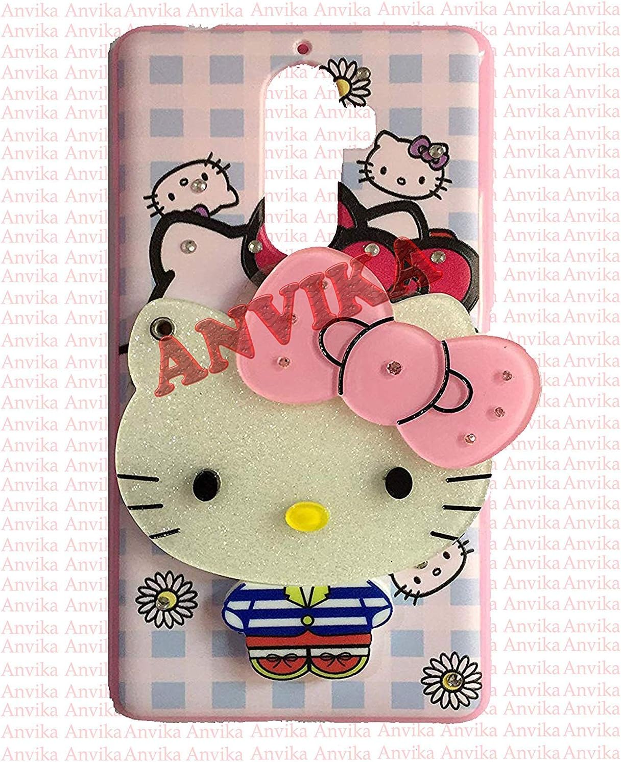 ANVIKA Kitty Case - Mirror Hello Kitty Girls Designer with Stone Work Back Case Cover for Lenovo K8 Note