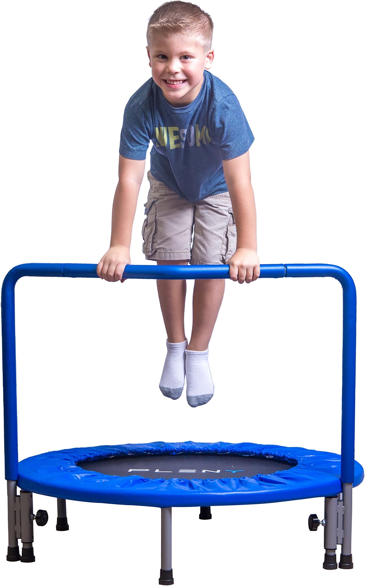 PLENY 36-Inch Kids Mini Trampoline with Handle, Safety and Durable Toddler Trampoline - 3 Colors Available