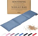 Qomfor Microwavable Wheat Bag Grey Blue Lavender Scent 3-Chamber 700g