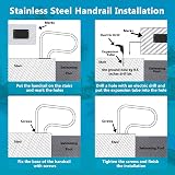Maryaz Stainless Steel Pool Safety Handrail 250 lbs Deck Mounted view 6