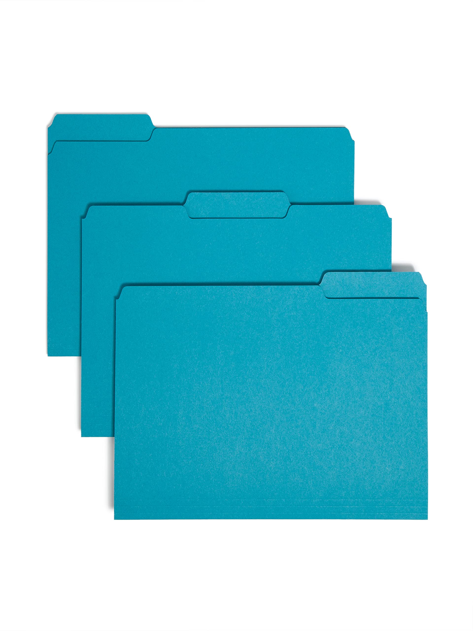 Smead Interior File Folder, 1/3-Cut Tab, Letter Size, Teal, 100 per Box (10291)