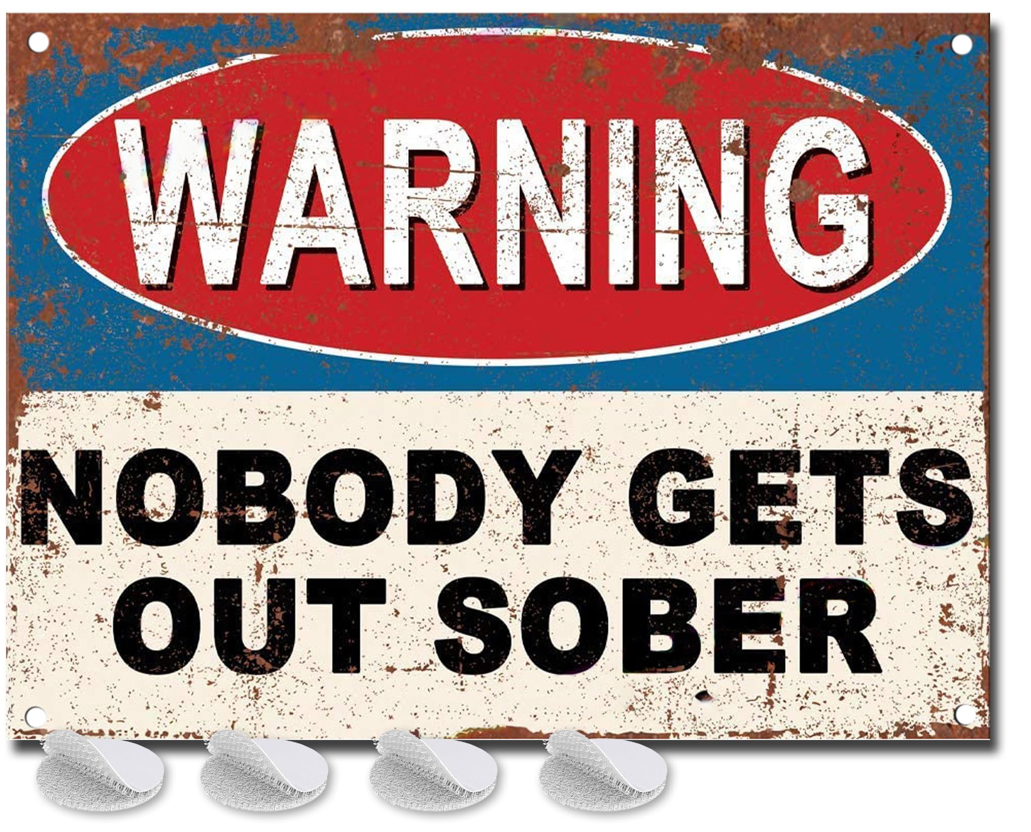 Funny Metal Bar Signs - Fixings Included - Bar Accessories for Home Pub or Outdoor Garden Pub Nobody gets out Wall Plaque Man Cave Gift Ideas Metal Signs Memorabilia sign 20cm x 15cm