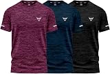 TORO ACTIVA Pack of 3 Mens Workout Short Sleeve T-Shirts Athletic Fit