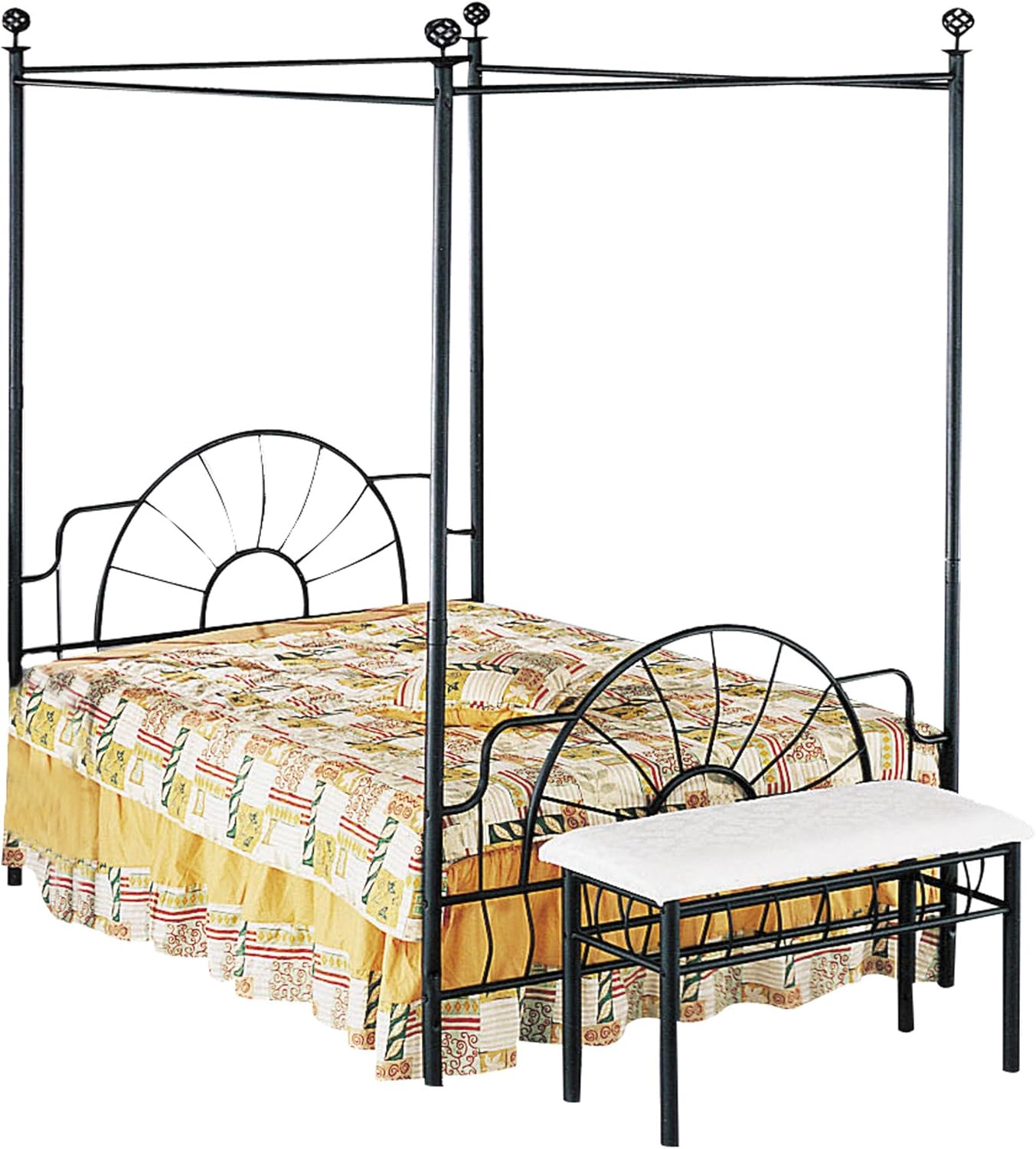 ACME 02084Q Sunburst Queen Canopy Bed HB/FB, Black Finish Amazon.ca