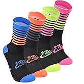 Mens and Womens Anti Odor Blister Resistant Seamless Thin Compression Quarter Crew Athletic Cycling Socks