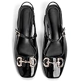 Slingback Mary Janes Shoes Women Closed Square Toe Pumps Low Chunky Heel Shoes with Buckle Ankle Strap Casual Party Dessy