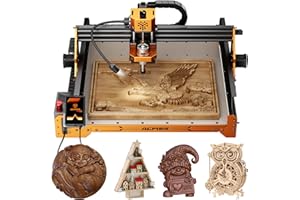 CNC Router Machine,ACMER Ascarva 4S CNC Milling Machine,70W 24V Spindle Power,15.7” x 15.7” x 3.7”,120W Whole Machine Power for Wood Plastic Acrylic MDF Carving Cutting