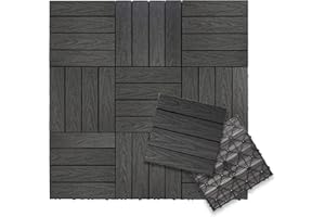 NewTechWood UltraShield Naturale 1 ft. x 1 ft. Quick Deck Outdoor Composite Deck Tile in Hawaiian Charcoal (10 sq. ft. Per Box)