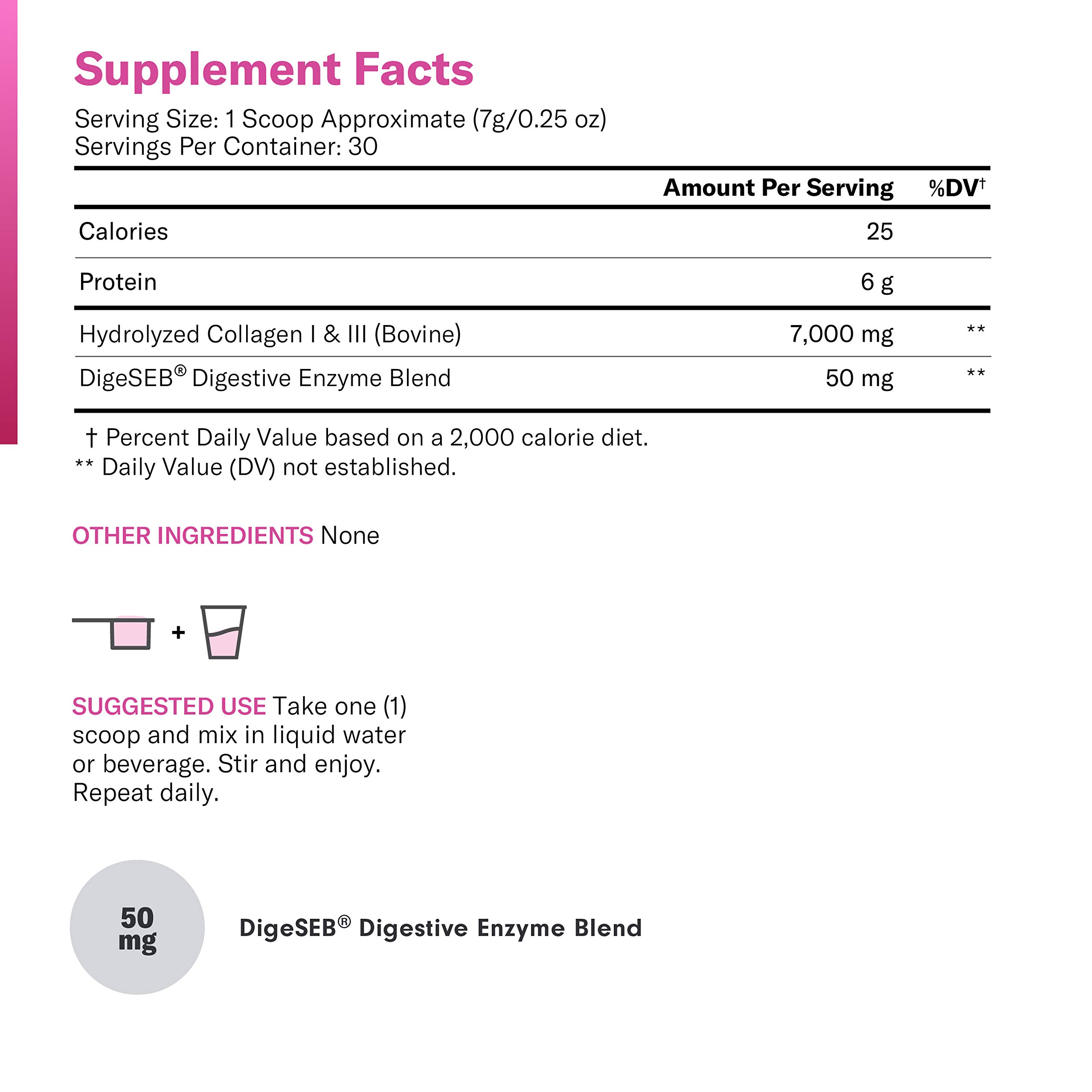 Collagen Peptides Powder Hydrolyzed Protein(Type I & III) Digestive