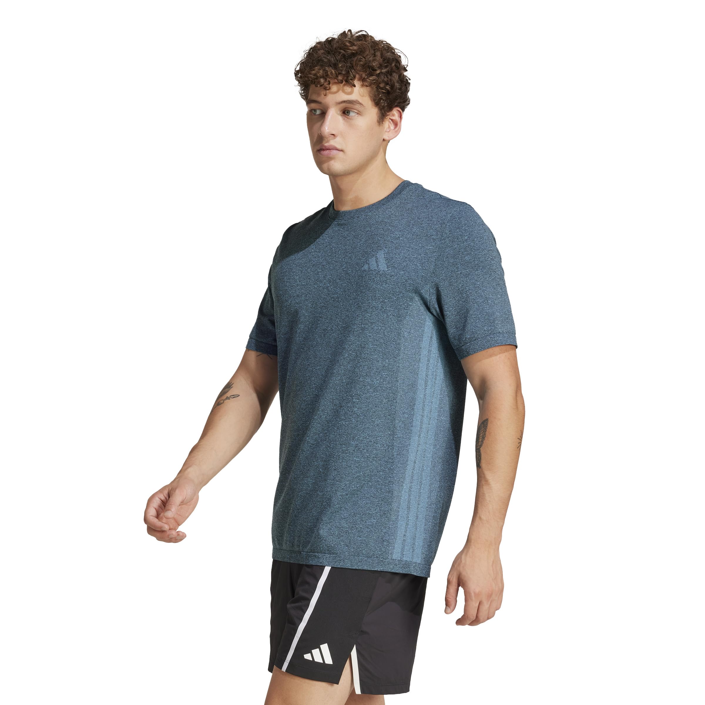 Photo 1 of adidas Men's Tall Size Train Essentials Structure T-Shirt, Semi Blue Burst/Grey