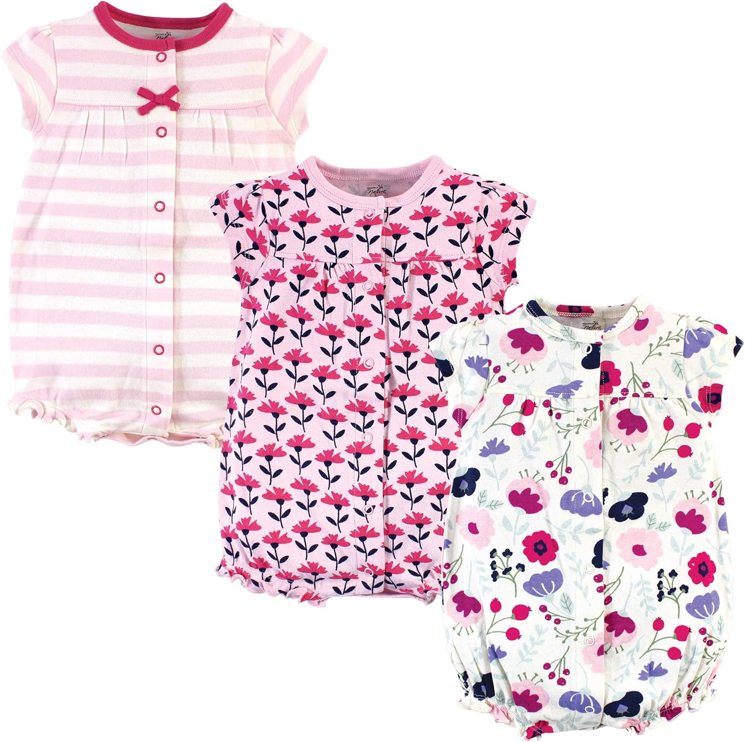 Touched by Nature Unisex Baby Organic Cotton Rompers: Clothing