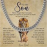 Mapileng To My Son Cuban Chain Necklace from Mom and Dad, Luxury Jewelry Gifts For My Sons, Birthday Gift For My Son Graduation Birthday Christmas Cuban Link Chain Necklace Present