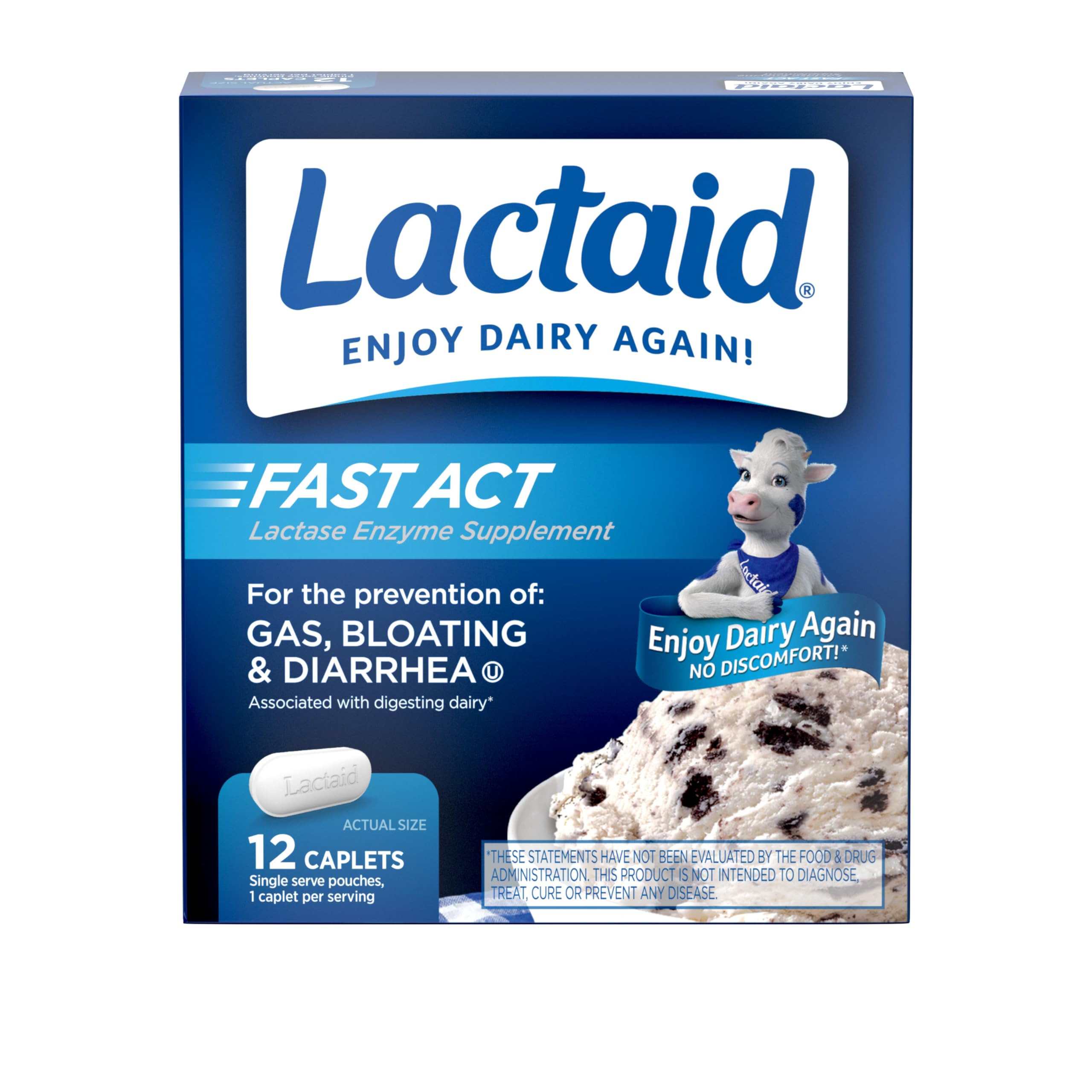 Lactaid Fast Act Twice As Ultra, 12 Caplets