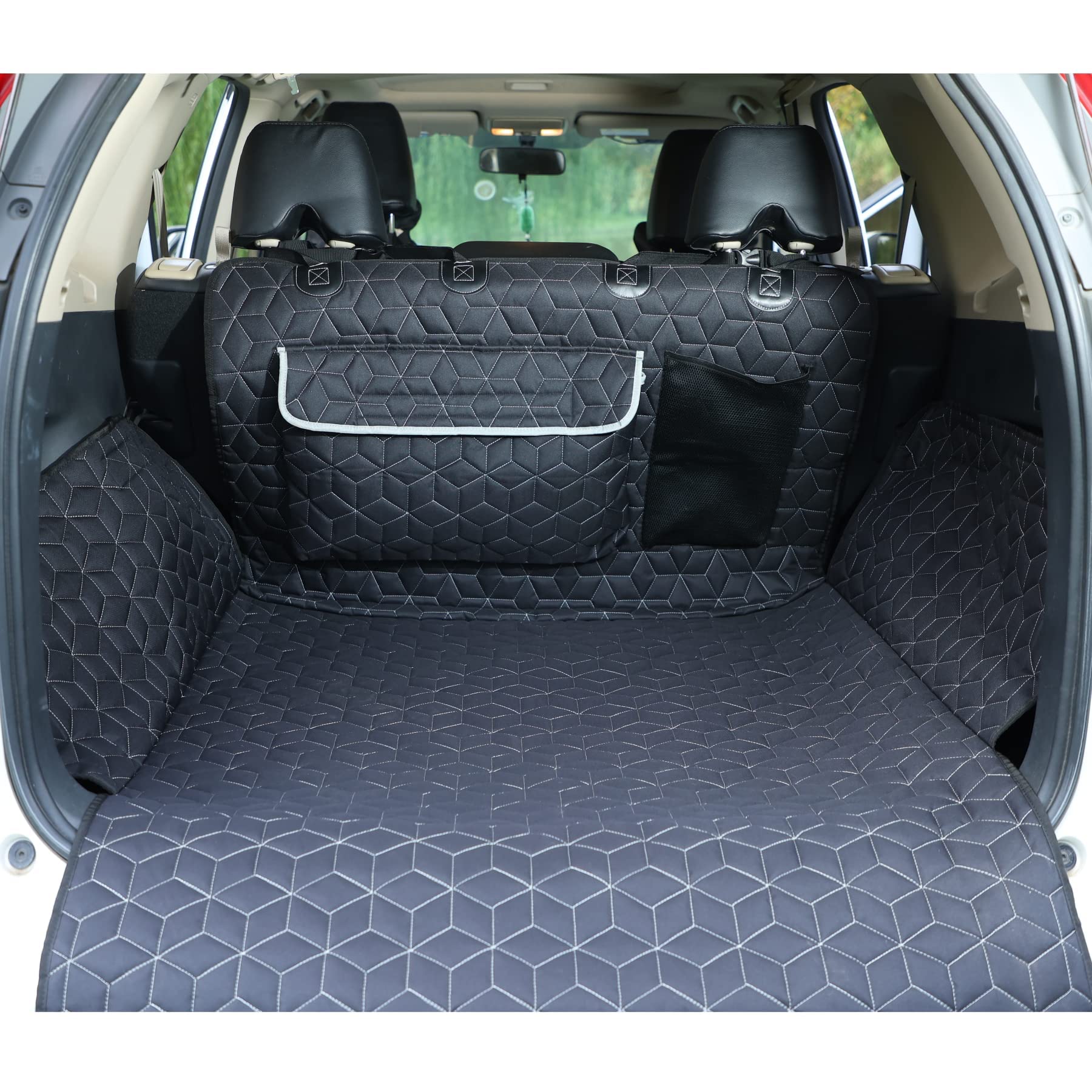 Meginc SUV Cargo Liner for Dogs,100% Waterproof Pet Trunk Car Seat Cover Mat with Bumper Flap Protector,Dog Protect Auto Carpet, Heavy Durable Pet Car Seat Protector for SUV CRV RAV4 Q5 CX5 Image