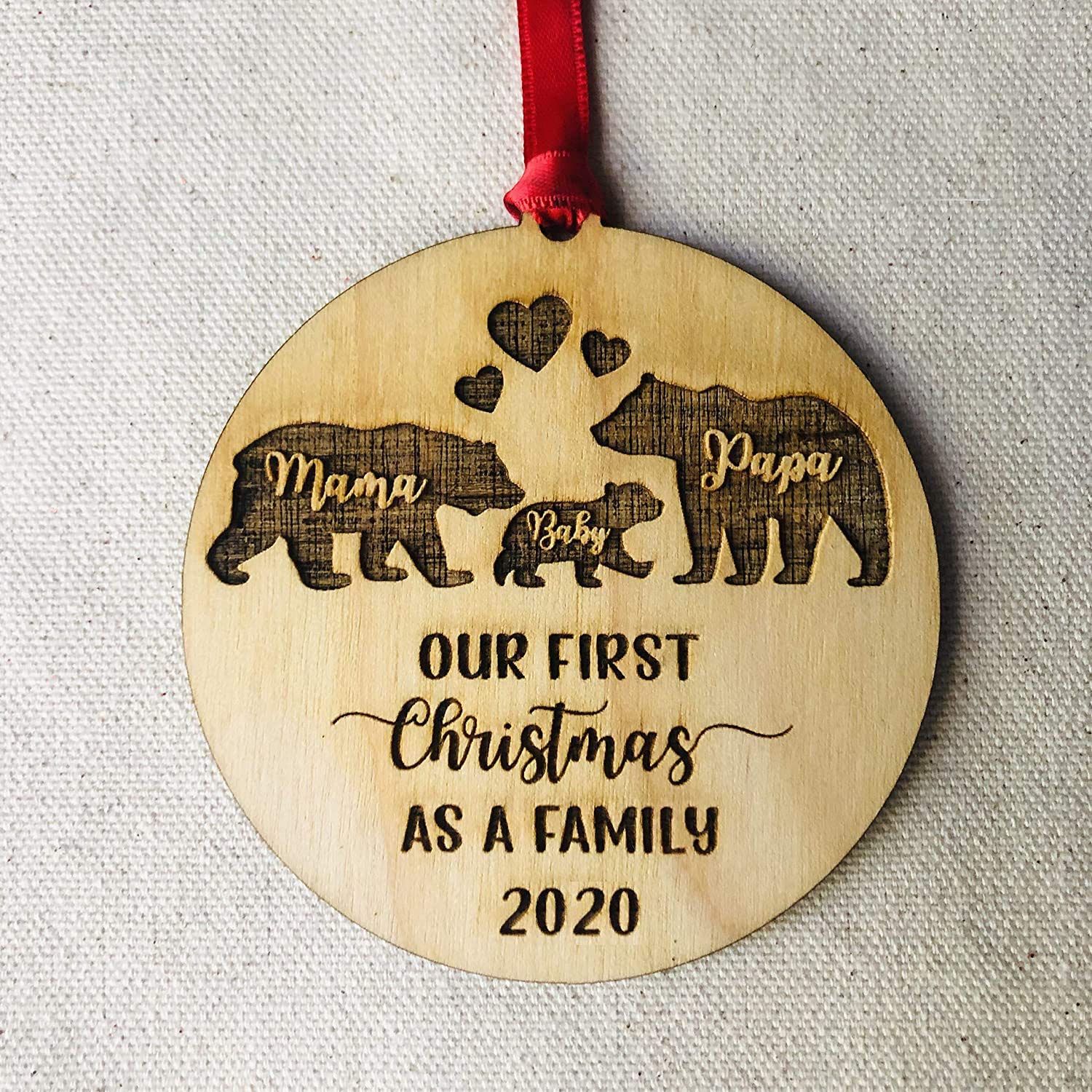 Mama Papa Baby Bear Christmas Ornament 2020 Our First