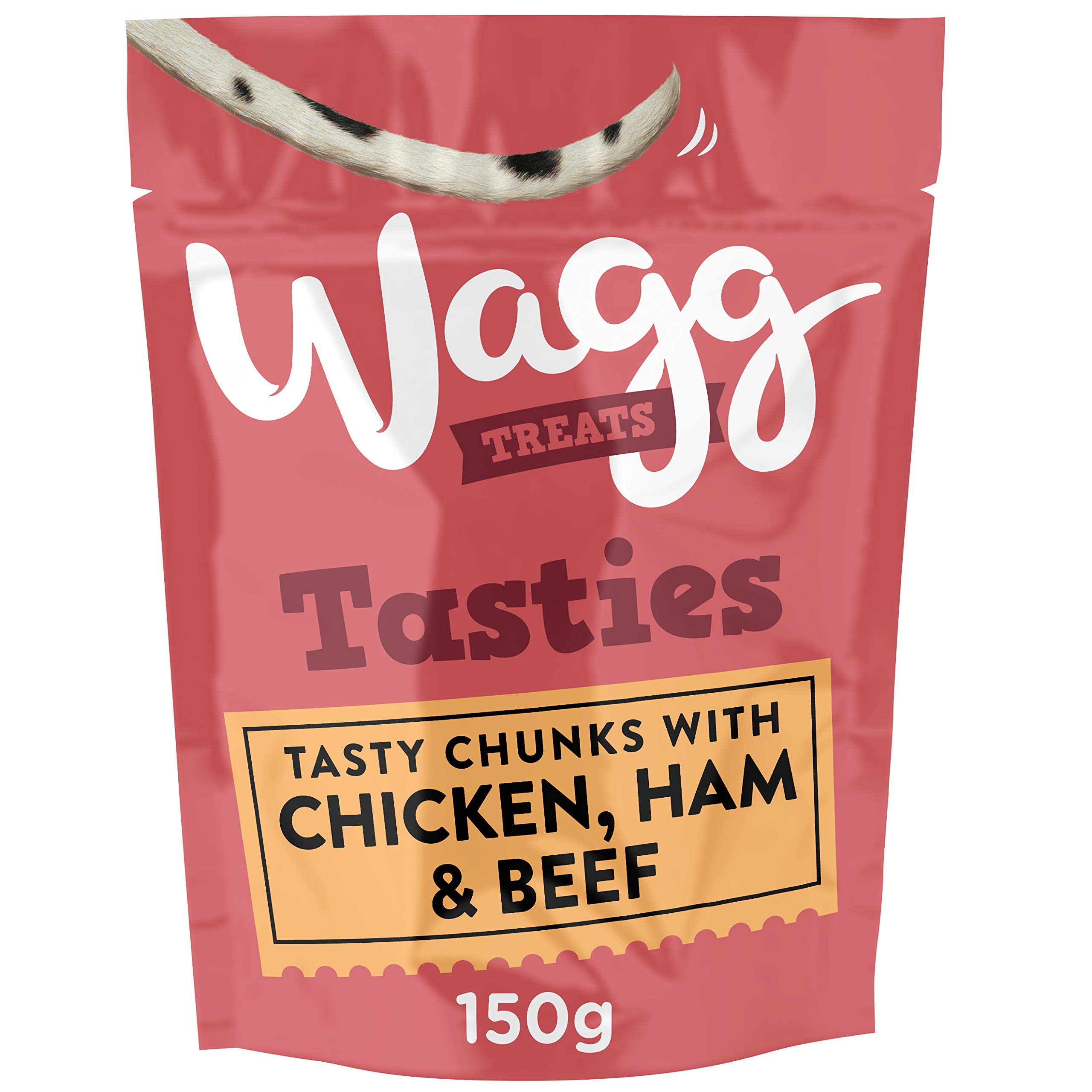 Wagg Chicken, Ham & Beef Tasty Chunks Dog Treats 150g, pack of 7