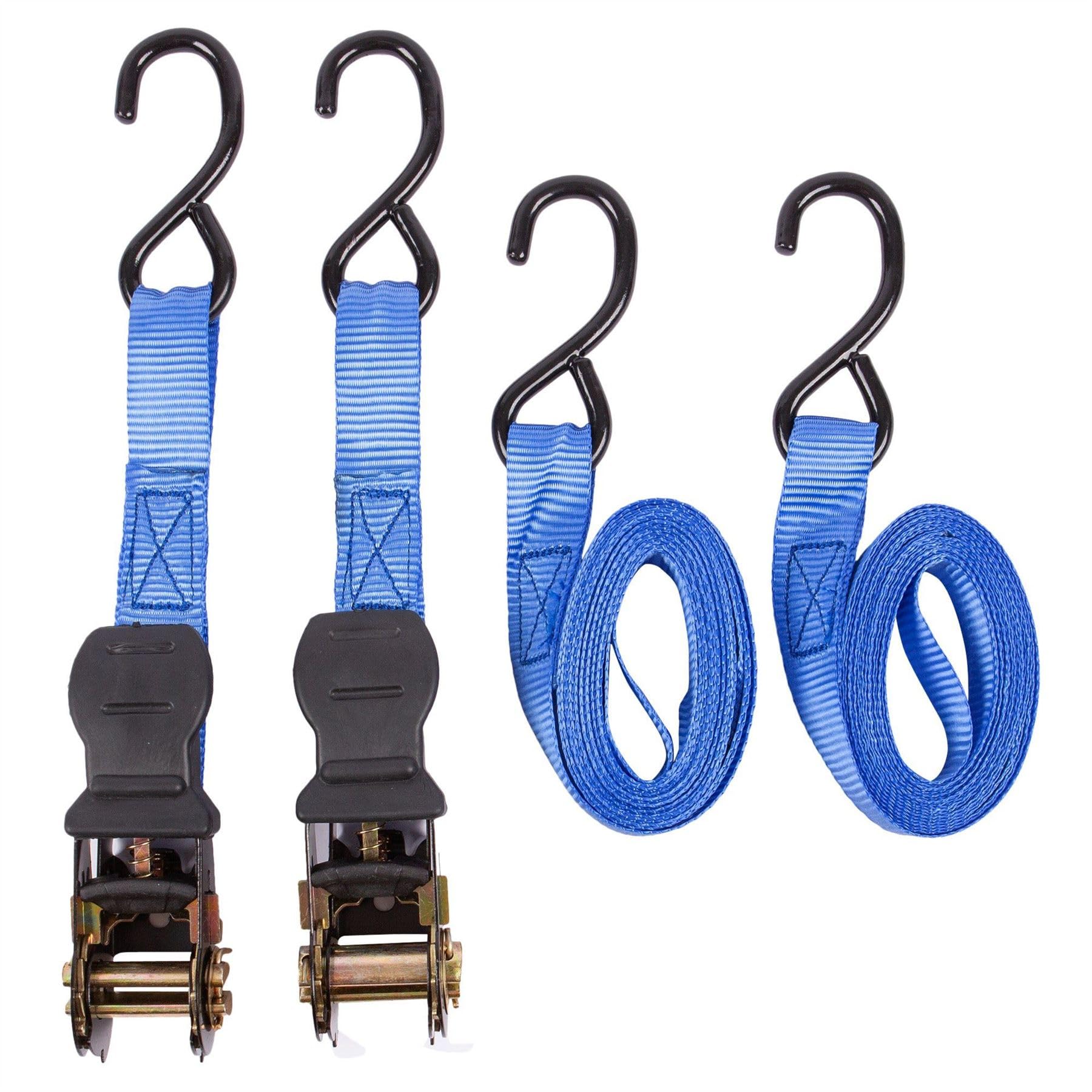 Pro User BB-BD341 Ratchet Tie Down Set - Blue