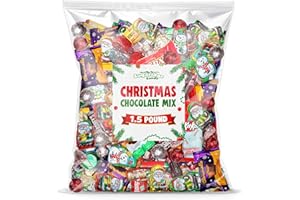 SUGARIDGE Christmas Chocolate Candy Mix 1.5 Pound – Individually Wrapped Assorted Holiday Themed Chocolates Variety Pack for Classroom Party, Bowls, Parties, Stocking Stuffers & Gift Bags