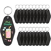 Yoption Blank Motel Keychain Bulk with Key Rings, Hotel Keychains Key Tag for Vinyl DIY Crafts