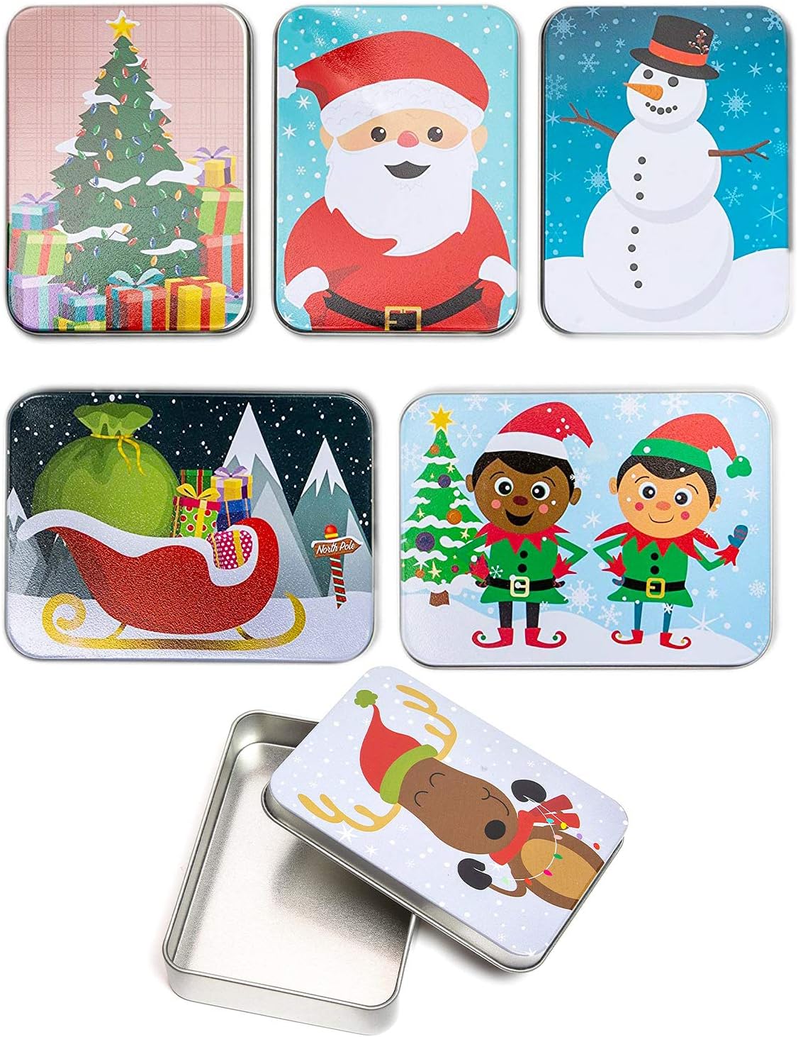 Metal Gift Card Tin Boxes with Lids for Christmas Presents
