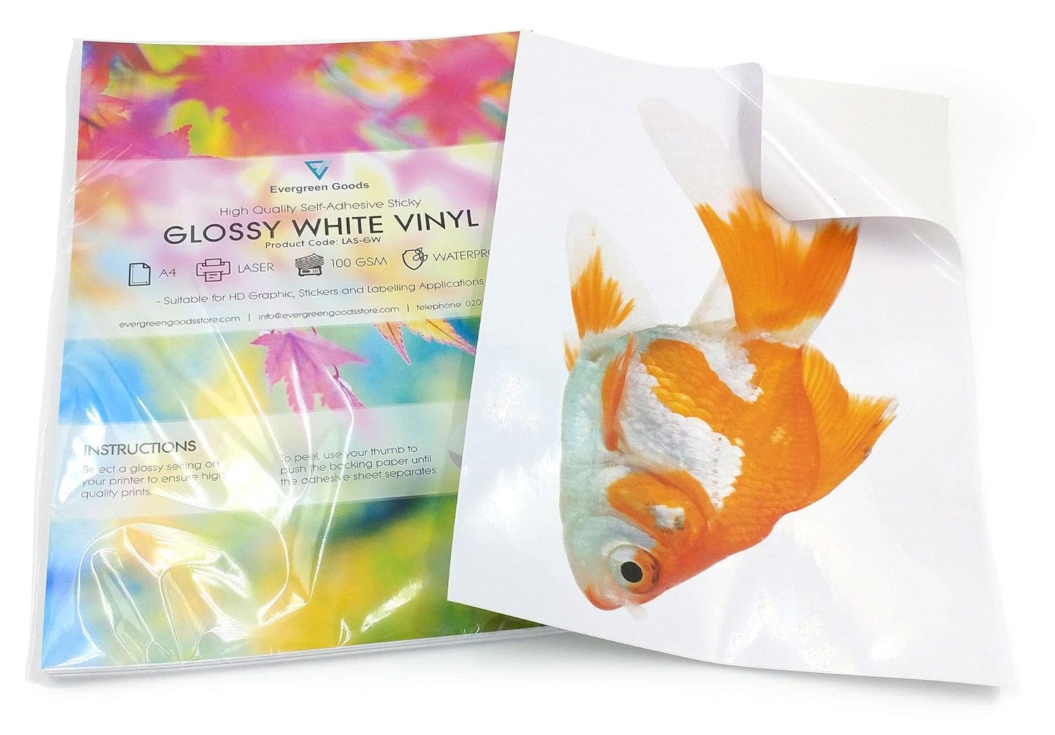 PVC White Glossy Self Adhesive Sticker Sheets Quality SNL 10 Sheets A4 ...