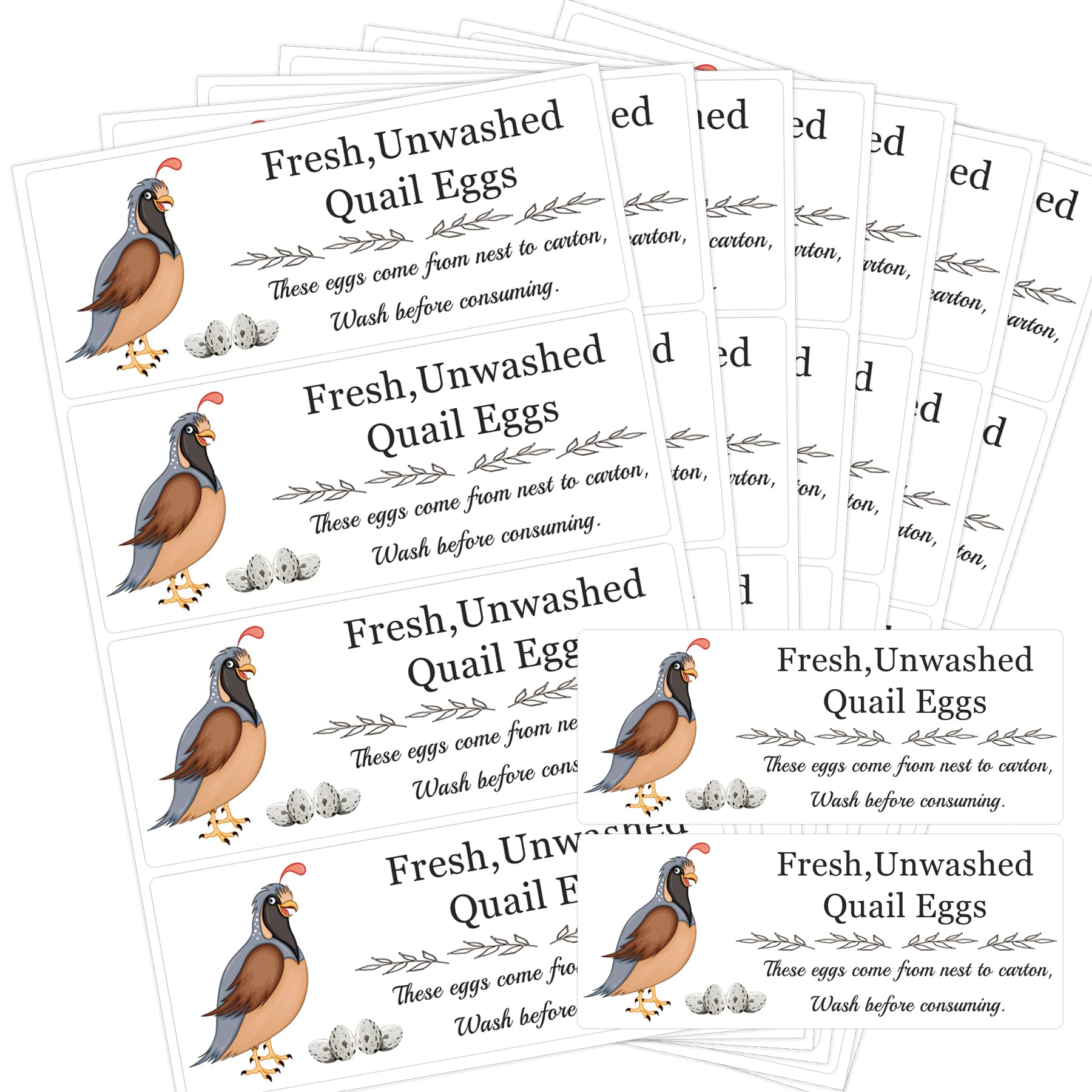 SMARSTICKER Unwashed Chicken Quail Duck Egg Carton