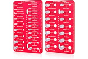 AIGOGO Thread Checker, Nut and Bolt Thread Checker with 19 Standard and 16 Metric Sizes, Bolt Size Finder and Thread Gauge with Inch and Centimeter Ruler