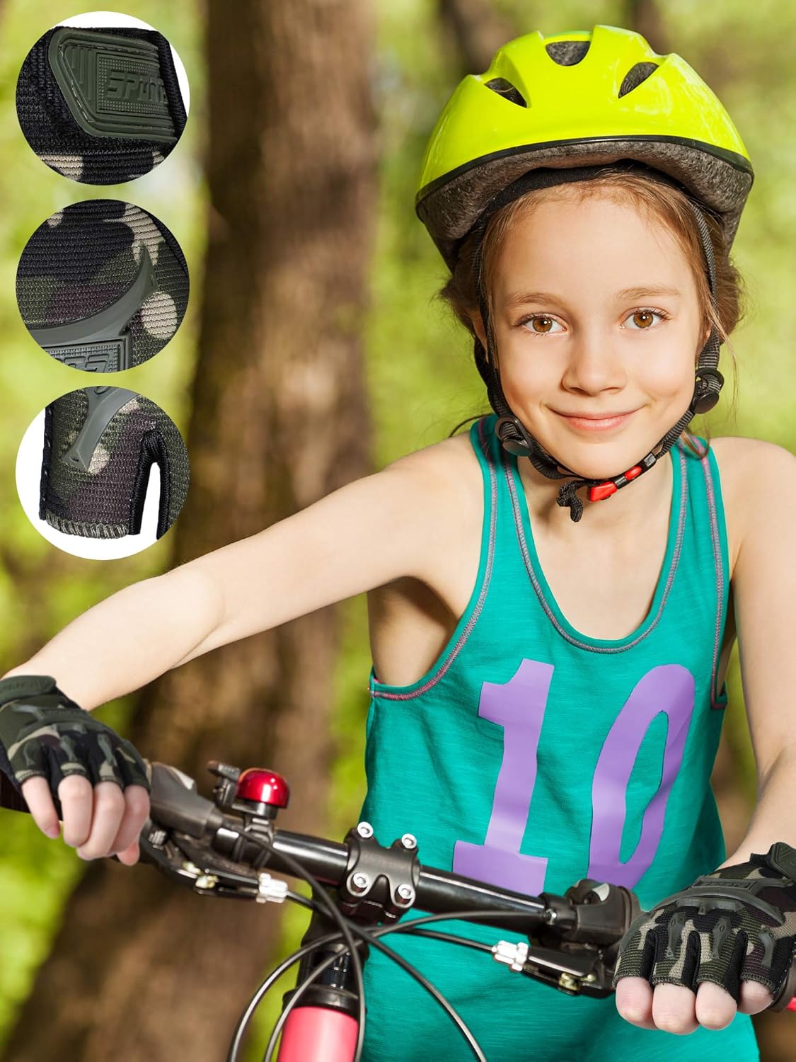 4 Pairs Kids Cycling Gloves Half Finger Bike Gloves Non-Slip Mitten Sport Gloves for Boys and Girls: Clothing