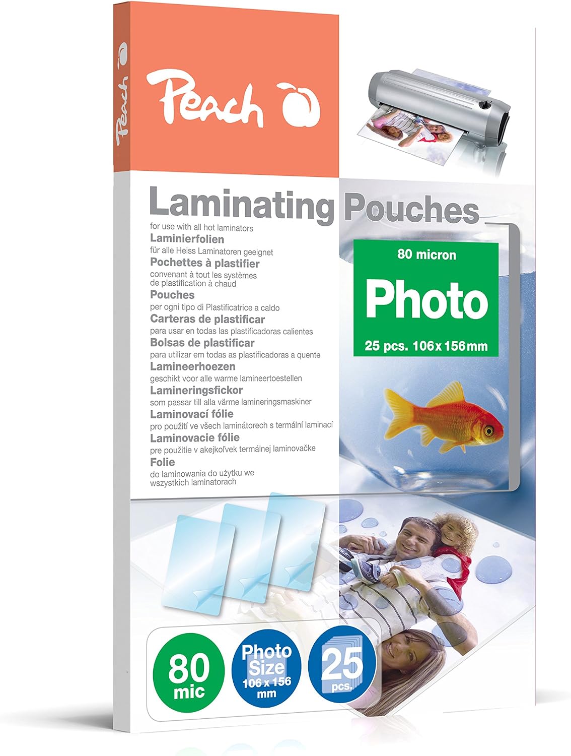 Peach S-PP080-20 Laminating Pouches 10 x 15 cm 80 microns Pack of 25, Glossy - Image 3