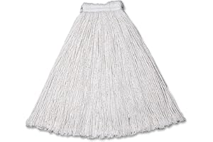 Rubbermaid Commercial Products Value Pro Small 16 OZ Cotton Wet Mop, 1" Headband, White, for General Purpose Floor Cleaning or One-Time Use