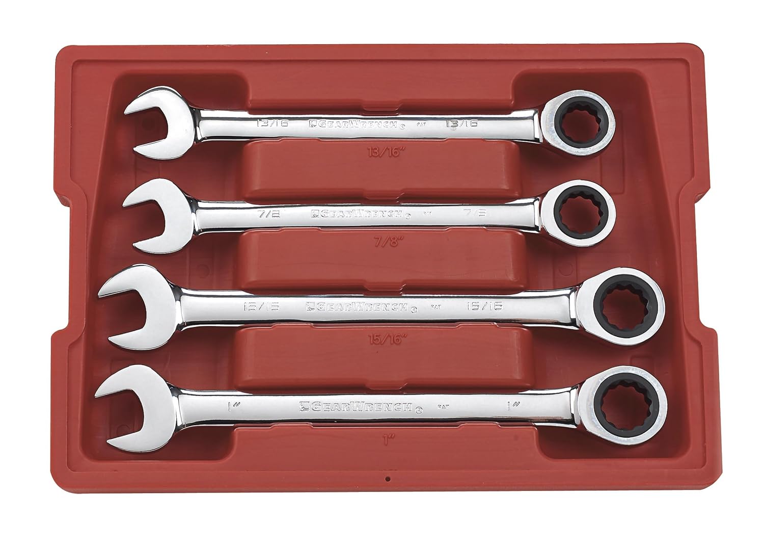 GearWrench 9309 4 Piece SAE Large Size Combination Ratcheting Wrench