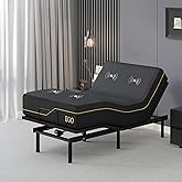 EGOHOME Massage Twin XL Adjustable Bed Frame and 14" Memory Foam Mattress | Independent Head and Foot Incline, Zero Gravity, 12" Adjustable Legs, No Headboard, Wireless Remote, Zero Clerance
