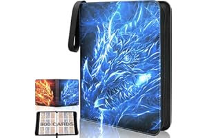 Winsing Card Binder 9 Pocket with 50 Removable Sleeves, Holds 900 for Game,Sports Trading Album Book Storage Collection Gifts for Boys and Girls, Blue