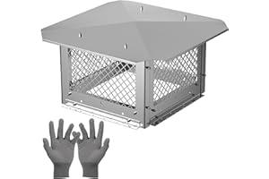 Fuairmee Premium 13" x 13" Chimney Cap, Stainless Steel Chimney Cover with Adjustable Spark Arrestor and Bolts, Durable Mesh Design Ideal as Chimney Caps for Outside Protection