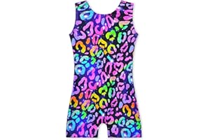 Nokecina Gymnastics Leotards for Girls Sleeveless Unitard 4-Way Stretch Tumbling Outfits for Kids 1-10 Years