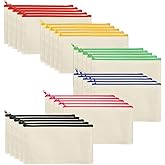 Cruleen Blank DIY Craft Bag Canvas Pencil Case/Pouch-Canvas Makeup Bags Bulk Zipper Pouch, Cosmetic Bag-Multi-Purpose Toiletry, Stationery & Travel Storage (40)