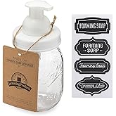 Jarmazing Products Mason Jar Foaming Soap Dispenser – White – with 16 Ounce Ball Mason Jar - One Pack!