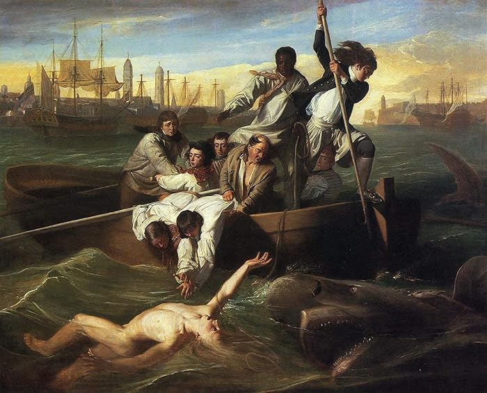 John Singleton Copley Watson and The Shark 1778 National Gallery of Art - Washington DC 30" x 24" Fine Art Giclee Canvas Print (Unframed) Reproduction