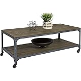 Best Choice Products Industrial Style Wheeled Coffee Table